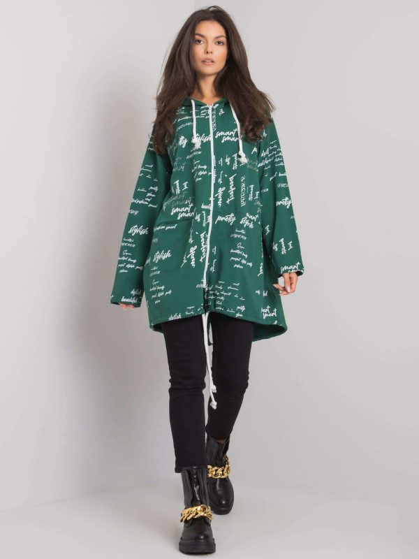 Dark Green Patterned Hoodie Safiya