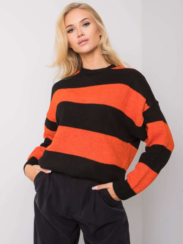 Orange-black striped sweater Nine