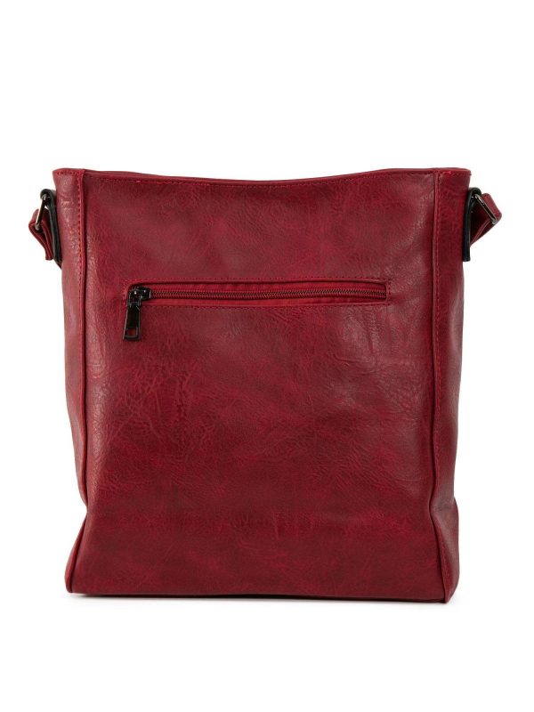 Dark red imitation leather bag