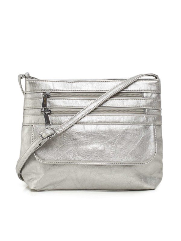 Silver eco leather handbag