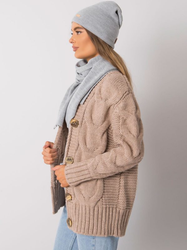 Gray knitted winter set RUE PARIS