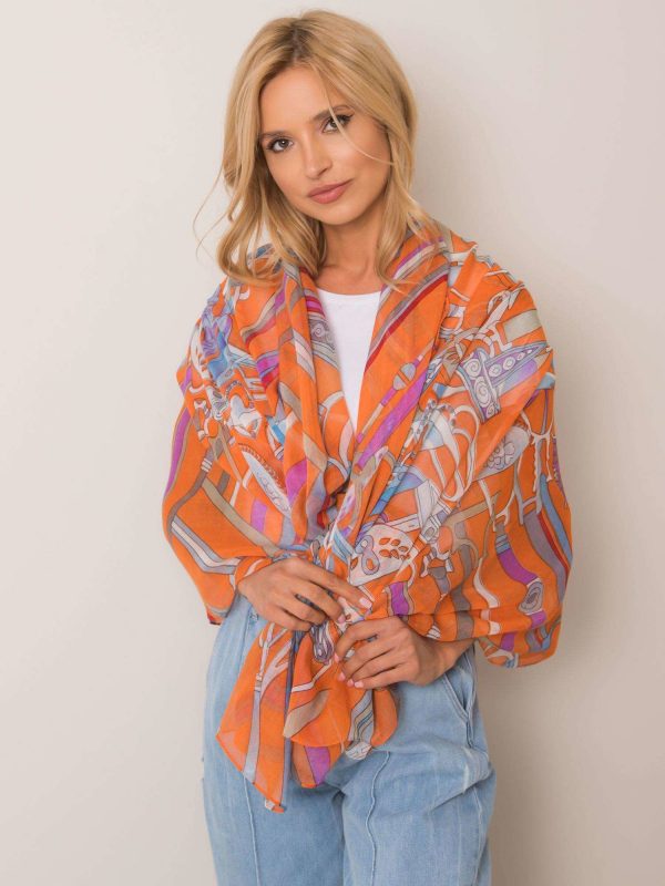 Orange scarf with patterns