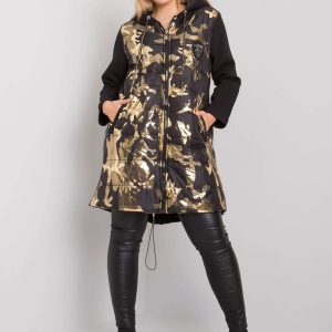 Black and Gold Plus Size Hoodie Isha