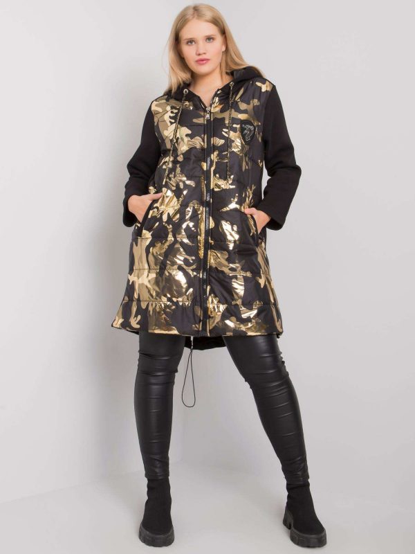 Black and Gold Plus Size Hoodie Isha