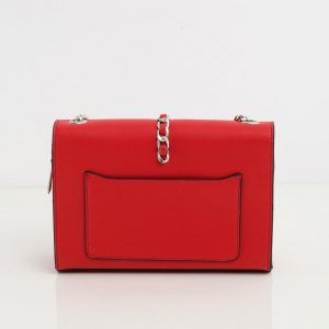 Red handbag on chain