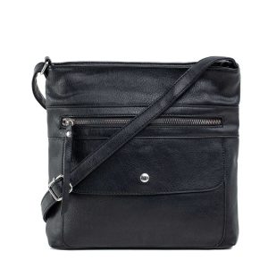 Black Shoulder Bag with Pockets