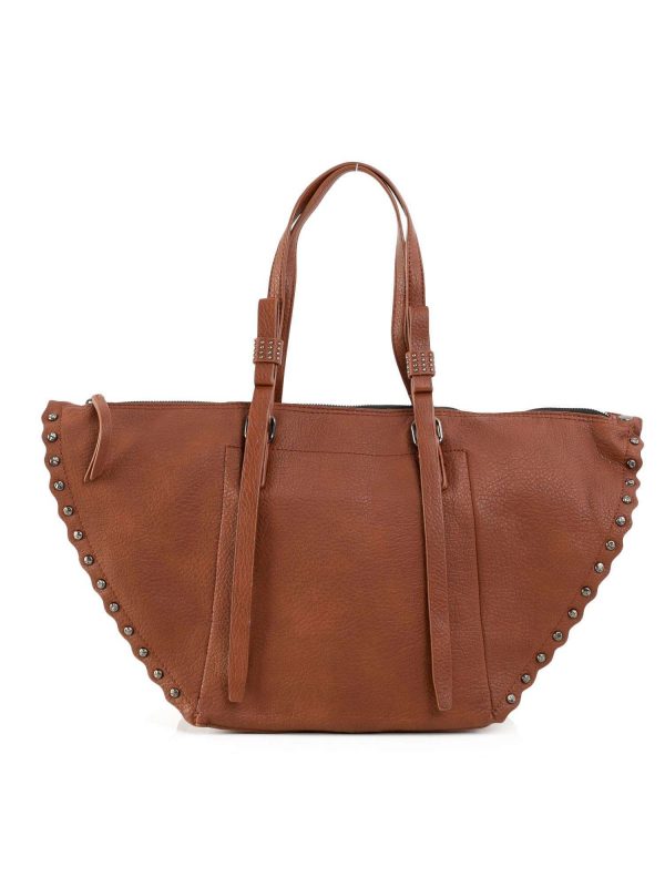 Brown Women's Bag with studs