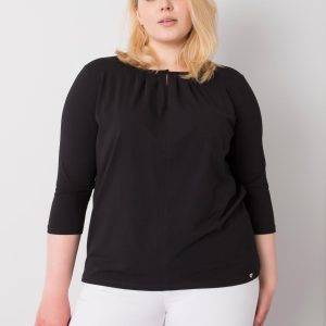 Jodie Black Plus Size Cotton Blouse