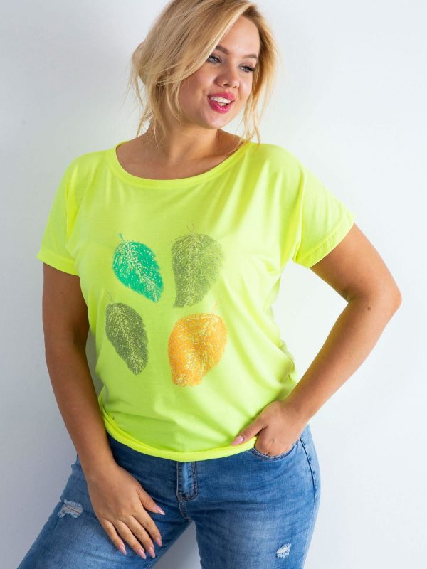 Fluo yellow t-shirt plus size Moving