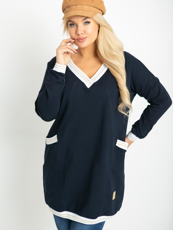 Navy blue tunic plus size Candy