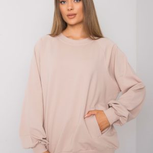 Light beige sweatshirt with pockets Gaelle RUE PARIS