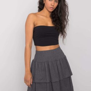 Dark Grey Mini Skirt with Ruffles Jenny