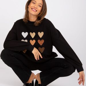 Black Tulum Cotton Sweatshirt