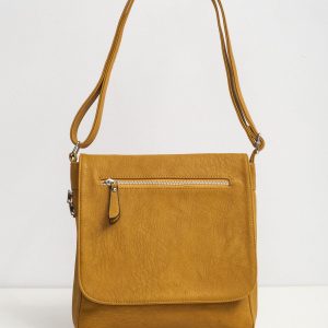 Women's mustard handbag with flip