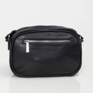 Black small handbag with inscription