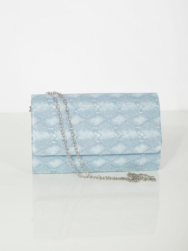 Light blue clutch bag with animal motif