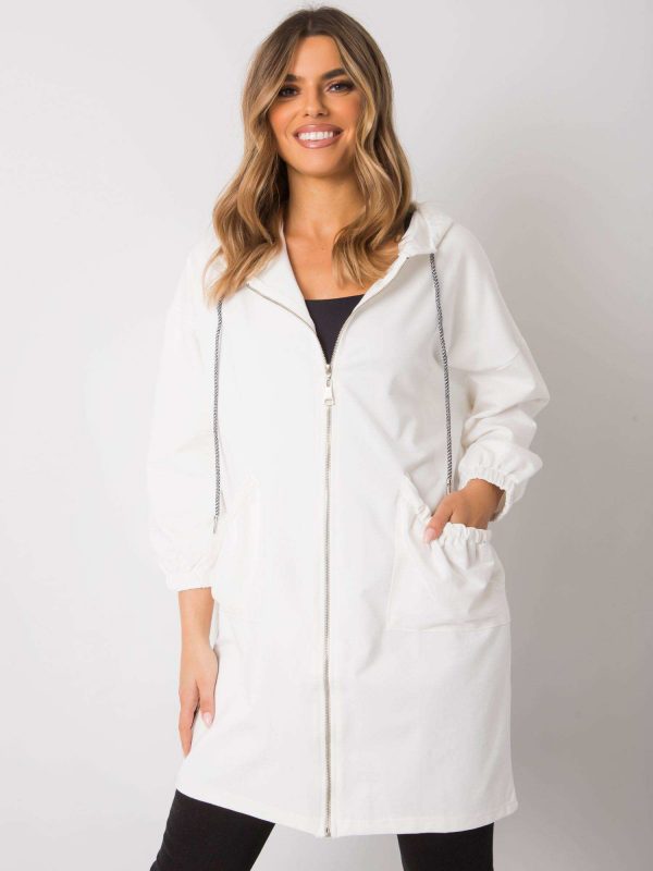 Ramilya White Long Hoodie