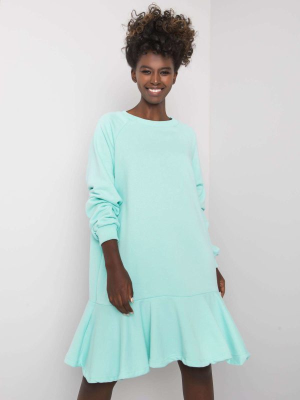 Perrine Ruffle Mint Dress