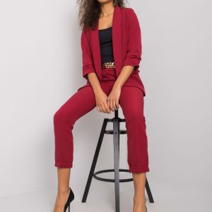 Burgundy elegant set with trousers Freeport