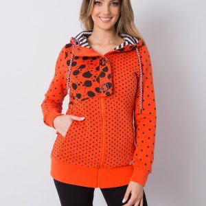 Orange long polka dot hoodie