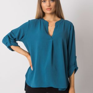 Dark turquoise oversized Portland blouse