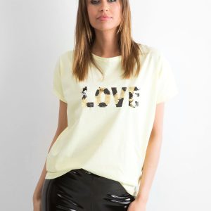 Light yellow loose-fitting t-shirt Lovers