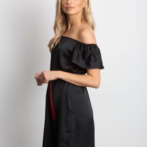 Satinelle Black Dress