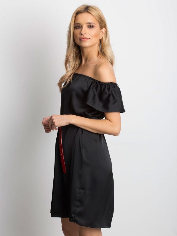 Satinelle Black Dress