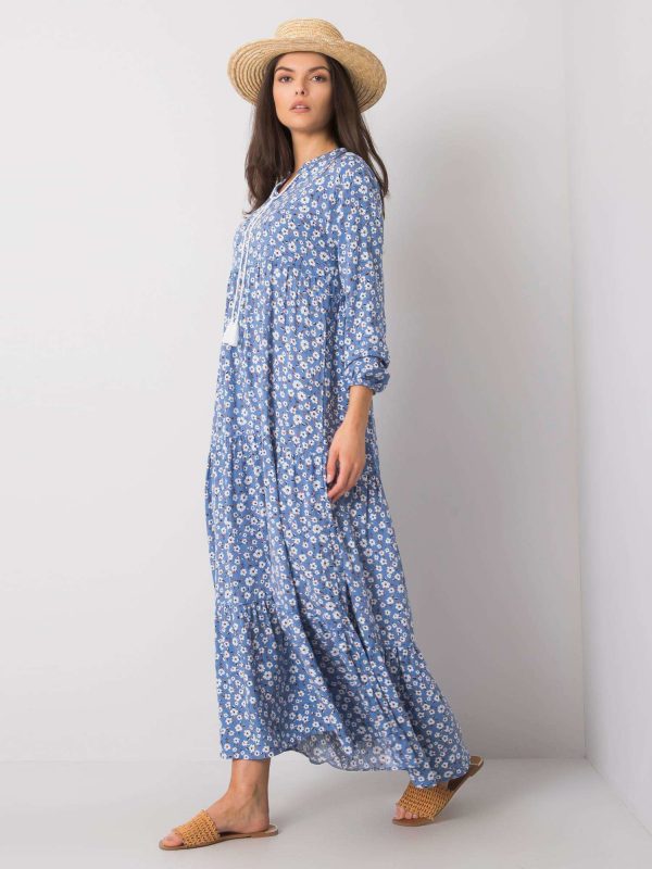 Blue dress with prints Florinda