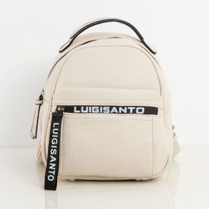 Light beige women's backpack made of eco-leather LUIGISANTO