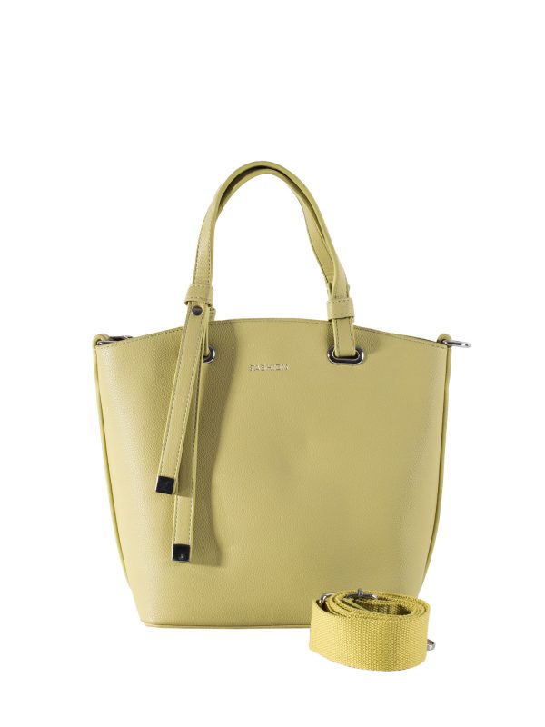 Lime green eco leather shoulder bag