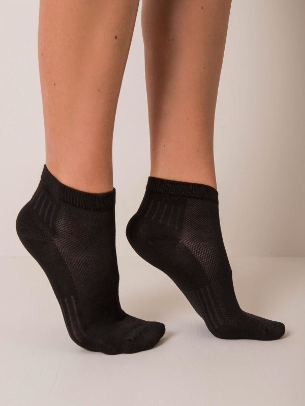 Women's Black Cotton Socks