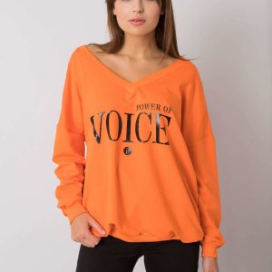 Orange sweatshirt for women with inscription Maral