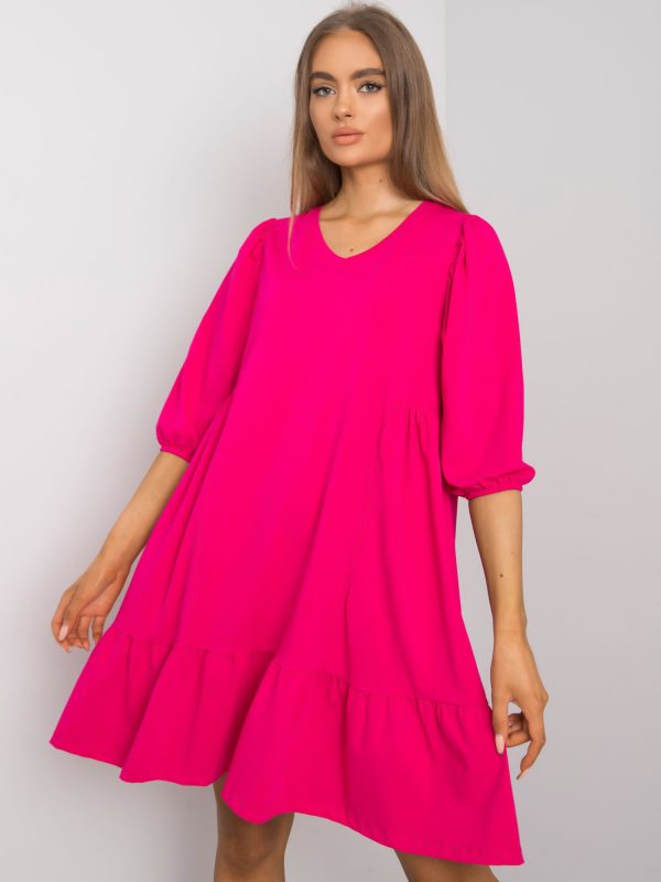 Yelda Fuchsia Cotton Dress