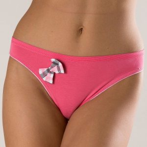 Pink plaid panties with bow