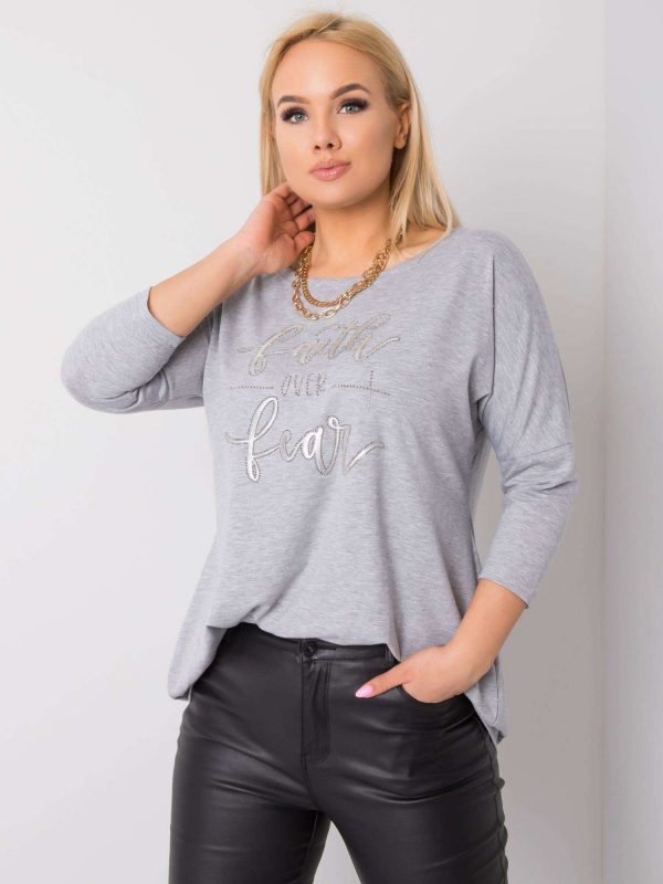 Gray melange blouse Ramira