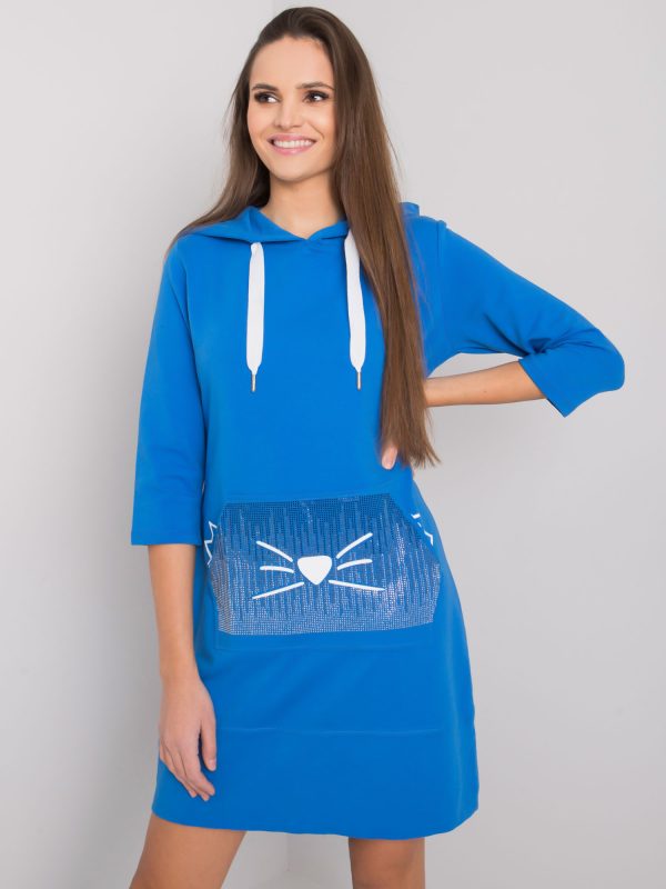 Anne Dark Blue Sweatshirt Dress