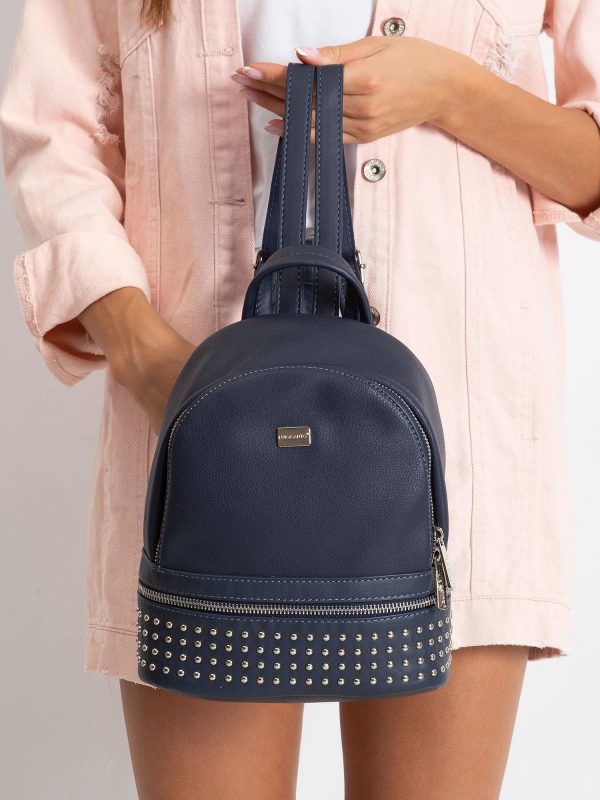 Navy blue backpack with studs