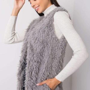 Dark Grey Sybille Fur Vest