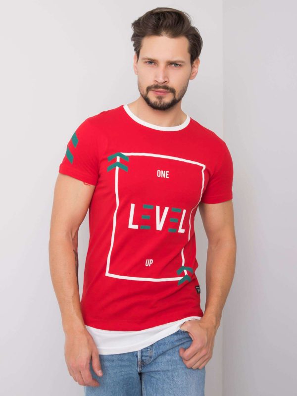 Red T-shirt for men with print Cole