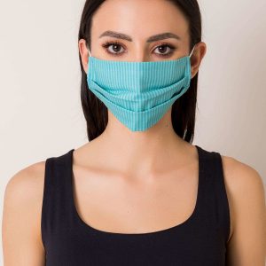 Turquoise Striped Protective Mask