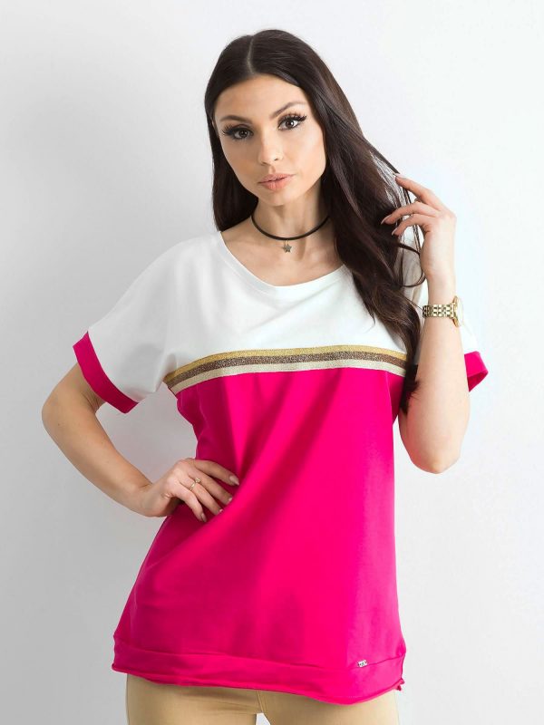 Fuchsia blouse with a neckline on the back