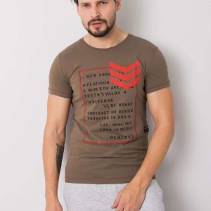 Khaki T-shirt for men cotton Joshua