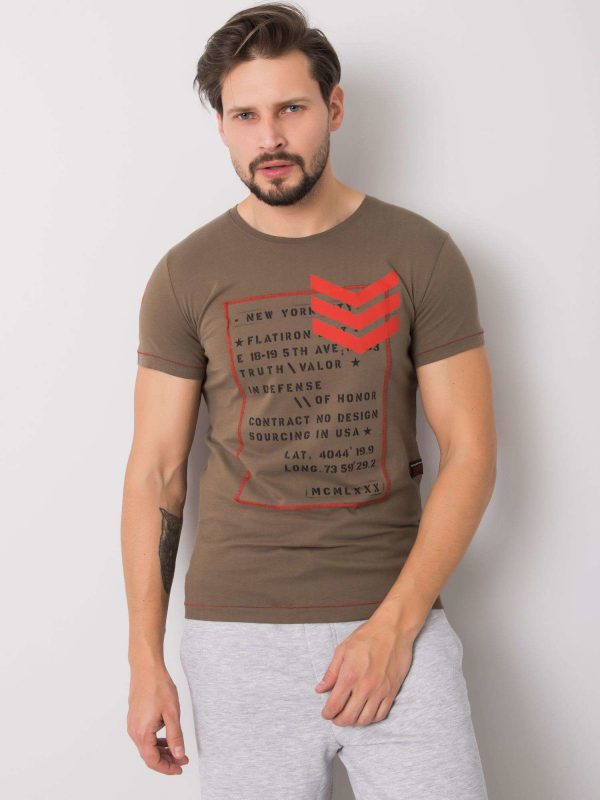 Khaki T-shirt for men cotton Joshua