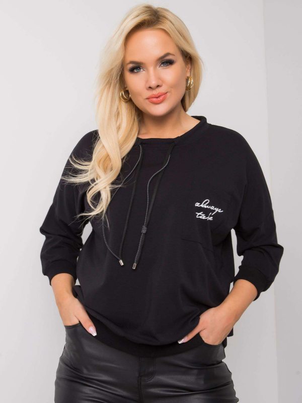 Black Cotton Plus Size Shelly Sweatshirt