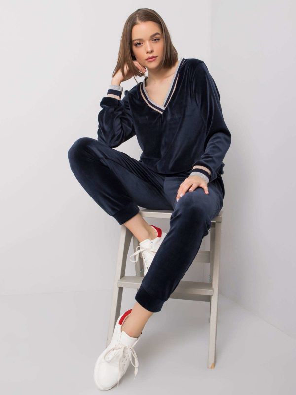 Navy blue velour set Esti RUE PARIS