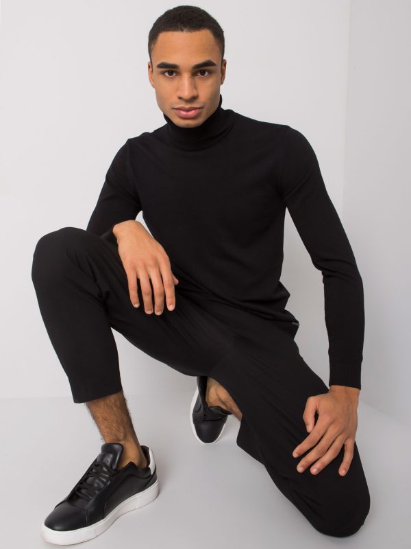 Cornell LIWALI men's black turtleneck sweater