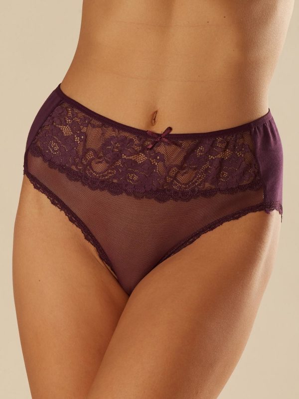 Dark purple panties with lace