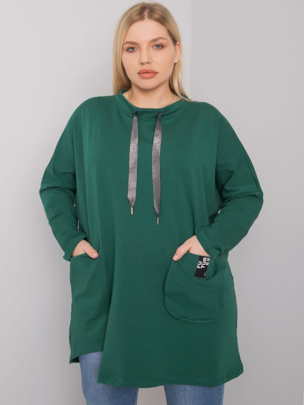 Dark Green Plus Size Cotton Tunic Redmond