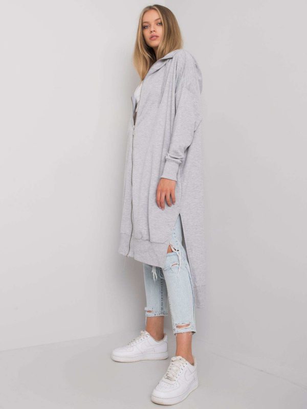 Carlina's grey melange long hoodie